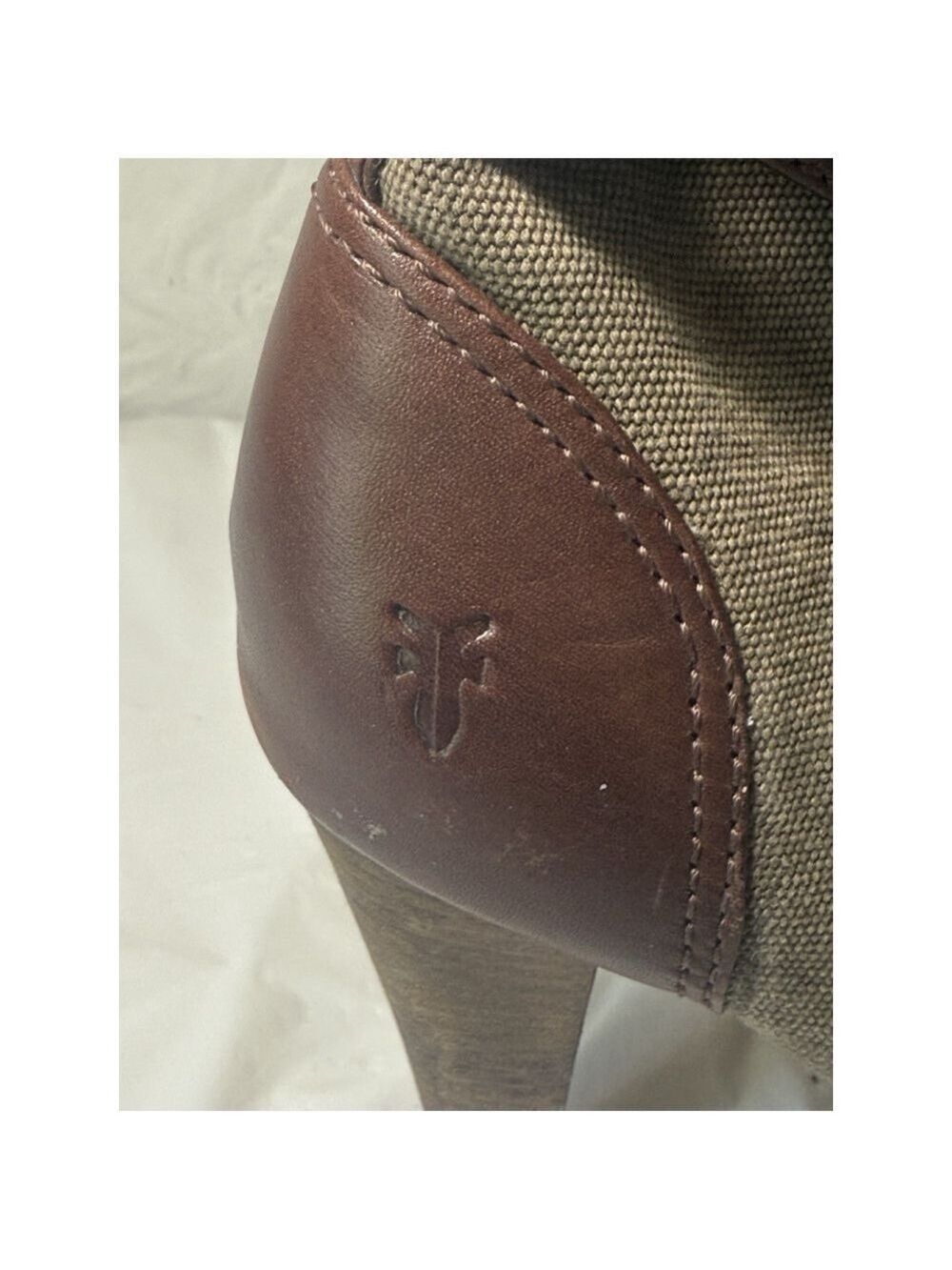 FRYE Boots Women 7M Harlow Brown Leather And Canvas - Picture 4 of 14